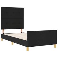 Bedframe met hoofdeinde Zwart 100 x 200 cm Stof - thumbnail