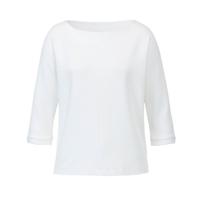 Sweatshirt van bio-katoen met raatstructuur, natuurwit 44/46 - thumbnail