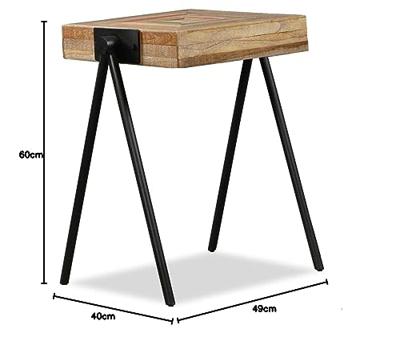 VidaXL Bijzettafel massief hergebruikt teakhout