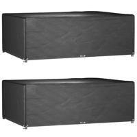 Tuinmeubelhoezen 2 st 12 oogjes rechthoekig 240x180x80 cm - thumbnail