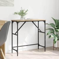 Wandtafel artisanaal eikenkleurig 75 x 32 x 75 cm Bewerkt hout - thumbnail