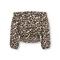 Kids ONLY zomer top meisjes - off shoulder, AOP - zwart - Kogglow - thumbnail