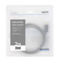 LogiLink CV0121 DisplayPort-kabel DisplayPort Aansluitkabel DisplayPort-stekker, DisplayPort-stekker 3.00 m Zwart - thumbnail