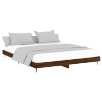 Bedframe zonder matras 200x200 cm spaanplaat bruin eikenkleurig - thumbnail