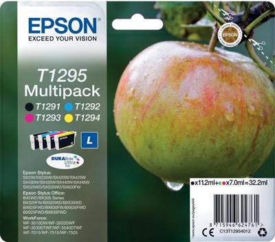 Epson Inktcartridge T1295 Origineel Combipack Zwart, Cyaan, Magenta, Geel C13T12954012