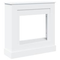 Haardombouw 90x30x90 cm bewerkt hout wit - thumbnail