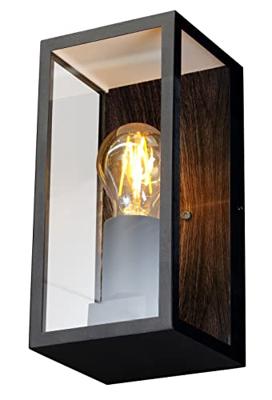 ECO-Light KARO 1100112 Buitenlamp (wand) E27 Zwart, Hout ECO-Light KARO 1100112 Buitenlamp (wand) E27 Zwart, Hout