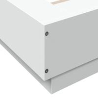 Bedframe met LED-verlichting bewerkt hout wit 75x190 cm - thumbnail