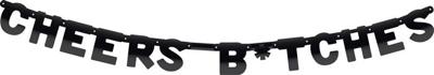 Letterslinger 'Cheers B*tches' Zwart - 6 meter