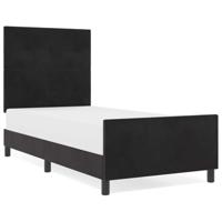 Bedframe met hoofdeinde Zwart 100 x 200 cm Fluweel - thumbnail