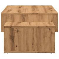Salontafel 105x55x32 cm bewerkt hout artisanaal eikenkleurig - thumbnail
