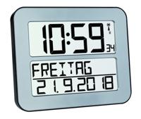 TFA Dostmann 60.4512.54 Wandklok Zendergestuurd 25.8 cm x 21.2 cm x 3 cm Zilver, Zwart Groot display - thumbnail