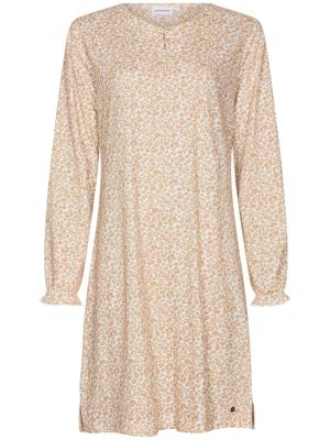 Katoenen nachthemd beige panterprint Katoenen nachthemd beige panterprint