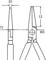 Knipex 22 05 160 Rondbektang Werkplaats Recht Chroom-vanadium elektrostaal 160 mm - thumbnail
