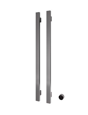 Hotbath &MORE set van 2 rails RASV135 SQUARE135 cm met separate schakelaar en inbouw element Geborsteld Gunmetal PVD (RASV135-2BGP)