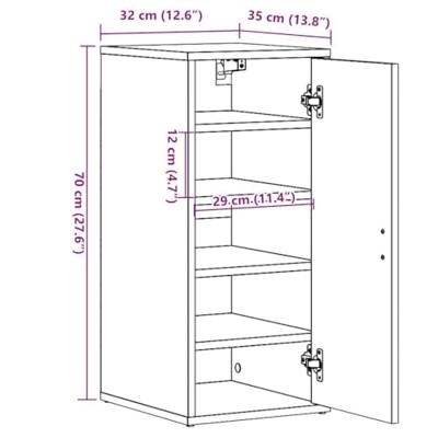 VidaXL Schoenenkast 32x35x70 cm bewerkt hout oud houtkleurig