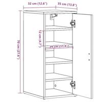 VidaXL Schoenenkast 32x35x70 cm bewerkt hout oud houtkleurig - thumbnail
