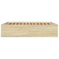 Bedframe bewerkt hout sonoma eikenkleurig 150x200 cm - thumbnail