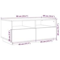 Salontafel met LED-verlichting 90x49x40 cm zwart - thumbnail