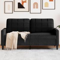 Tweezitsbank 140 cm fluweel zwart - thumbnail
