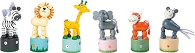 Small Foot houten drukfiguur wilde dieren, set van 6