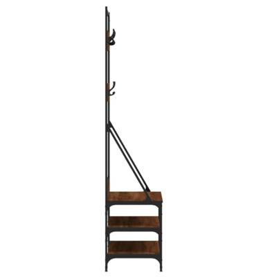 VidaXL Kledingrek met schoenenrek 70x40x184 cm bruin eikenkleur