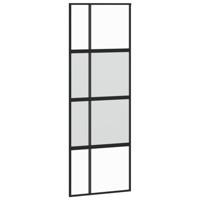 VidaXL Schuifdeur 76x205 cm gehard glas en aluminium zwart - thumbnail