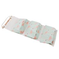 Katoen linnen opknoping opberg zak 3 zakken Wall Mounted garderobe hang Bag Wall Pouch cosmetische speelgoed organisator (groene Flamingo) - thumbnail