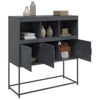 Dressoir 100,5x39x107 cm koudgewalst staal antracietkleurig - thumbnail
