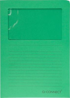 Q-CONNECT L-map met venster, 120 g/m², A4, pak van 100 stuks, groen