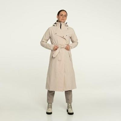 Trench Coat Long Regenjas Dames Cement Trench Coat Long Regenjas Dames Cement