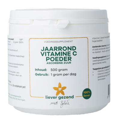 Liever Gezond Vitamine C poeder zuur jaarrond 500 Gram
