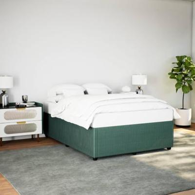 Bedframe zonder matras 140x200 cm fluweel donkergroen