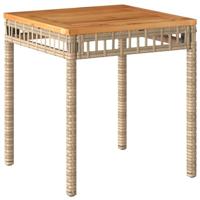 3-delige Bistroset poly rattan en massief acaciahout beige - thumbnail