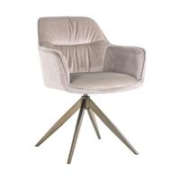 Richmond Draaibare Eetkamerstoel 'Aline' Velvet, kleur Khaki - thumbnail