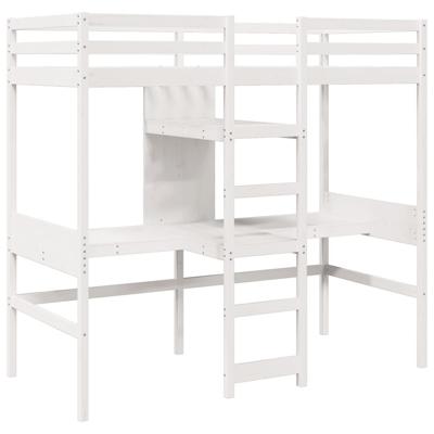 Hoogslaper zonder matras massief grenenhout wit 80x200 cm