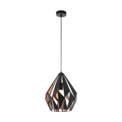 Eglo HanglampCarlton 1 31cm zwart met koper - 49254