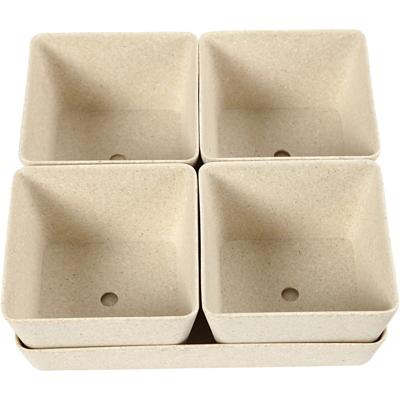 Creativ Company Bloempotten, h: 8 cm, d: 19,5 cm, b: 19,5 cm, 1 set