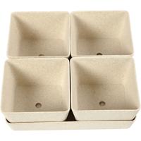 Creativ Company Bloempotten, h: 8 cm, d: 19,5 cm, b: 19,5 cm, 1 set - thumbnail