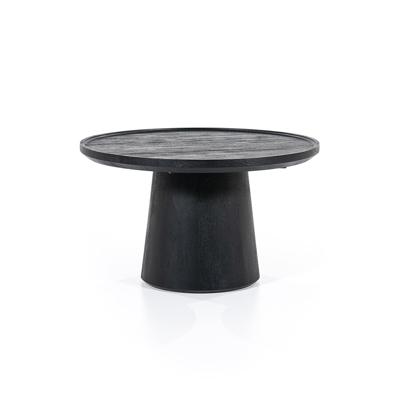 Eleonora Ronde Salontafel 'Ron' Mangohout, kleur Zwart, 66cm Eleonora Ronde Salontafel 'Ron' Mangohout, kleur Zwart, 66cm
