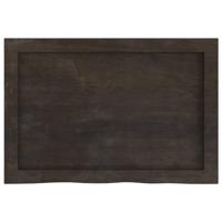 Tafelblad 60x40x(2-4)cm behandeld massief eikenhout donkerbruin - thumbnail