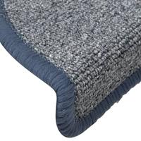VidaXL Trapmatten 15 st 56x17x3 cm lichtgrijs en blauw halfrond - thumbnail