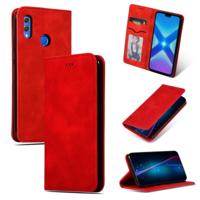 Retro huid voelen Business magnetische horizontale Flip lederen case voor Huawei Honor 8X (rood) - thumbnail