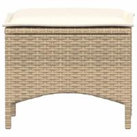 3-delige Tuinset met kussens poly rattan beige - thumbnail
