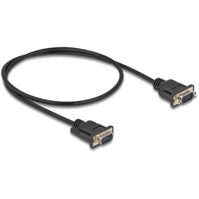 Delock Aansluitkabel Serieel [1x D-sub stekker 9-polig - 1x D-sub stekker 9-polig] 0.5 m Zwart