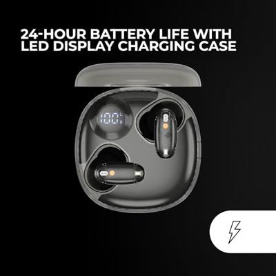 Mars Gaming MHIB2, Bluetooth 5.4 Oordopjes, Indringend Geluid, Ergonomisch Halftransparant en Ultracompact Ontwerp, 24 Uur Afspeeltijd, Draadloze Oordopjes met Oplaadcase en LED-indicator, Zwart​