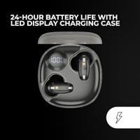 Mars Gaming MHIB2, Bluetooth 5.4 Oordopjes, Indringend Geluid, Ergonomisch Halftransparant en Ultracompact Ontwerp, 24 Uur Afspeeltijd, Draadloze Oordopjes met Oplaadcase en LED-indicator, Zwart​ - thumbnail