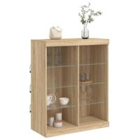 Dressoir met LED-verlichting 81x37x100 cm sonoma eikenkleurig - thumbnail