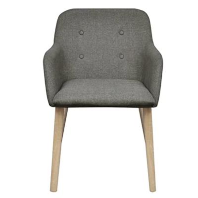 VidaXL Eetkamerstoelen 2 st stof en massief eikenhout lichtgrijs