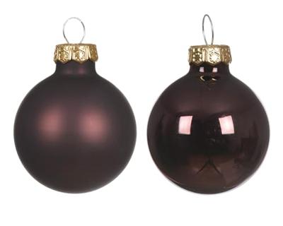Decoris kerstballen set glas 16st Zwarte truffel 3,5cm